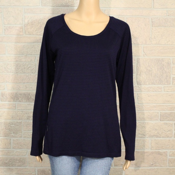 Icebreaker Sweaters - Icebreaker Merino Wool Purple Stripe Sweater Shirt